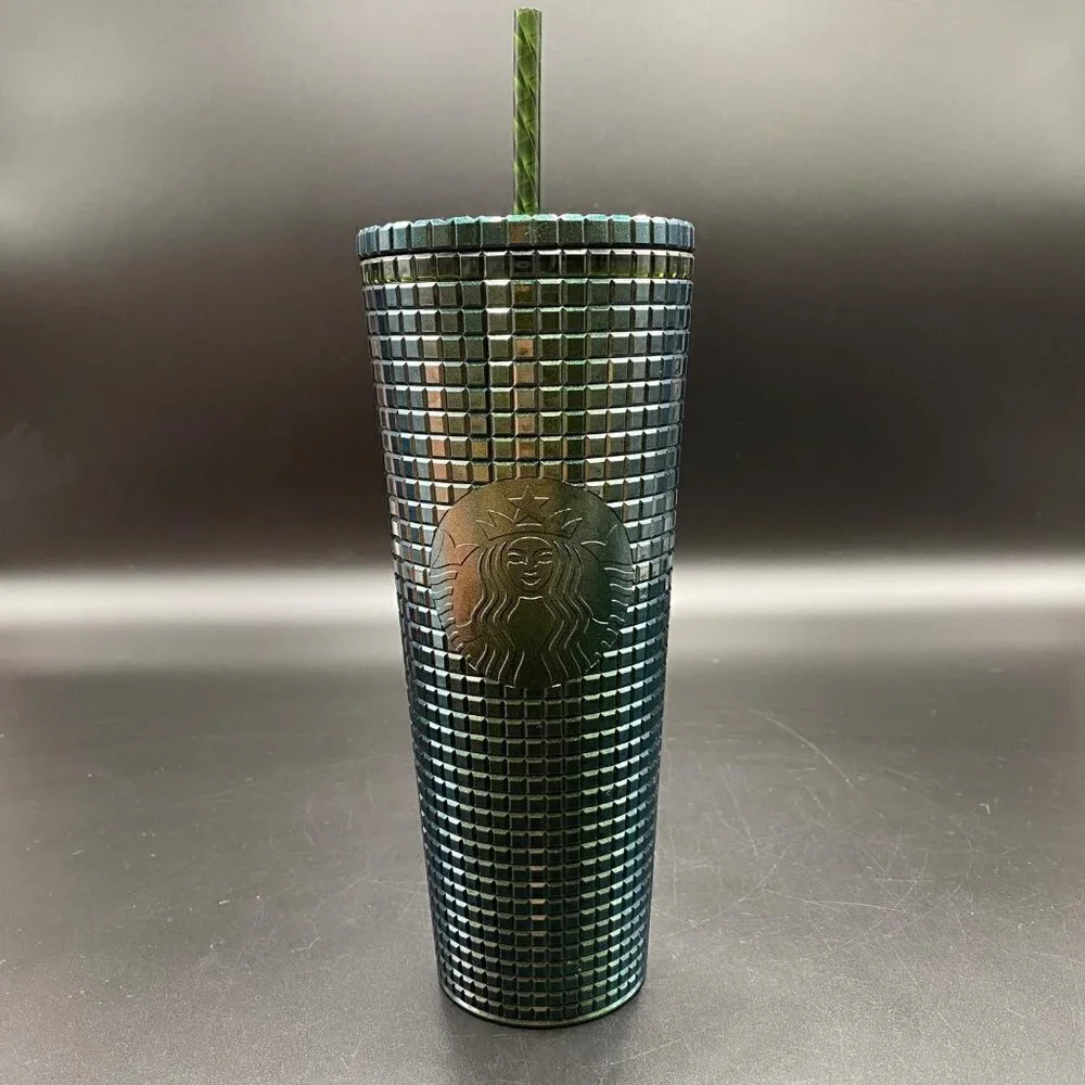 Starbucks Glitter Green Grid Venti 24oz Tumbler